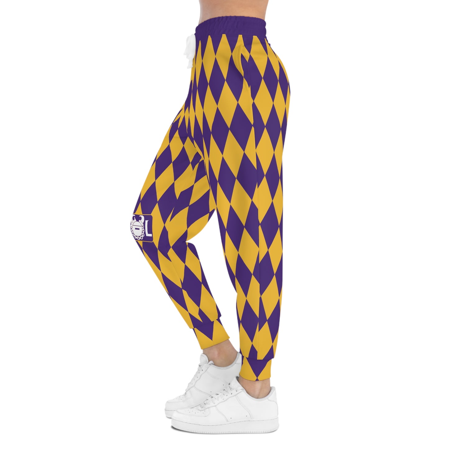 Unisex Athletic Joggers - Purple/Gold Diamonds