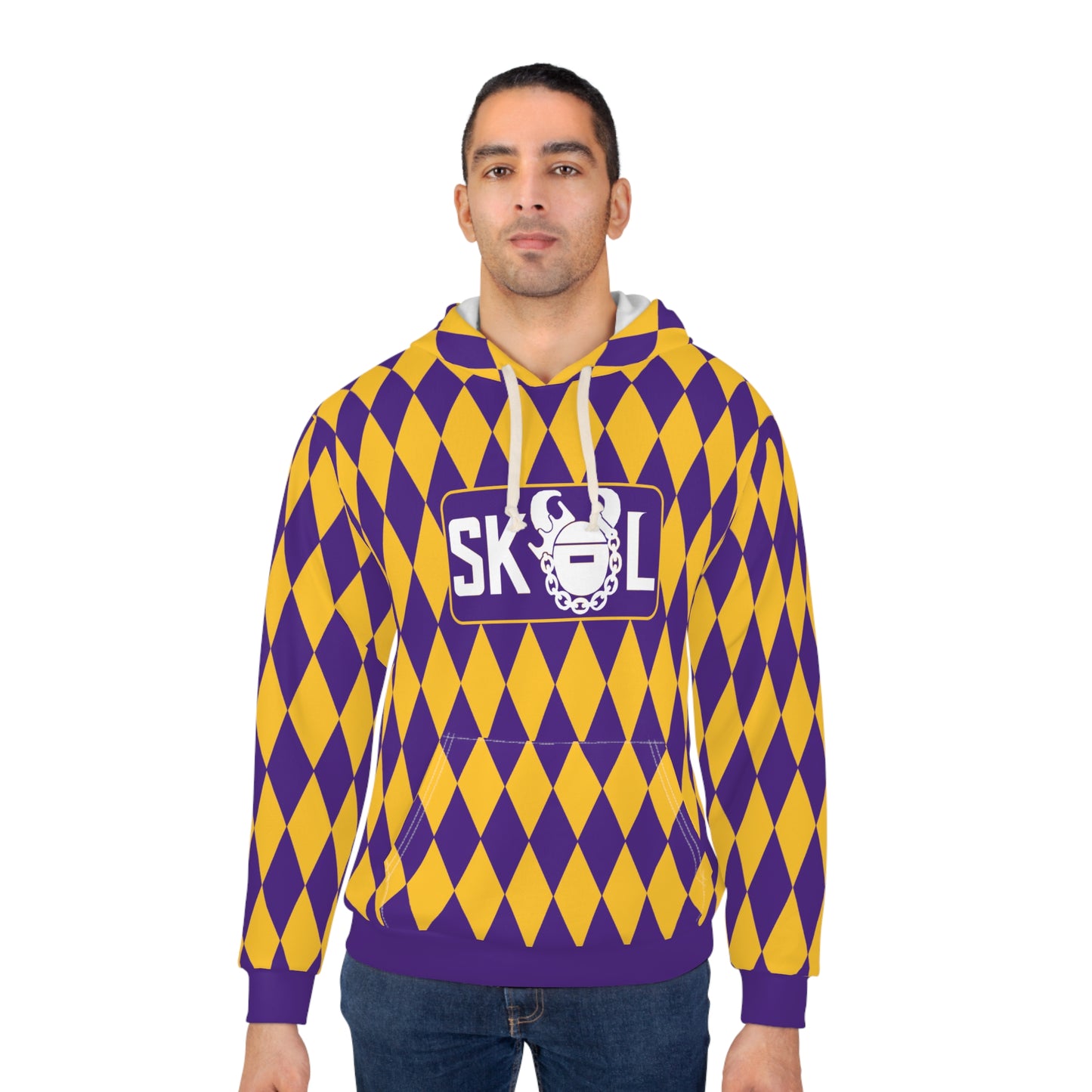 Unisex Pullover Hoodie - Purple/Gold Diamonds - The Original