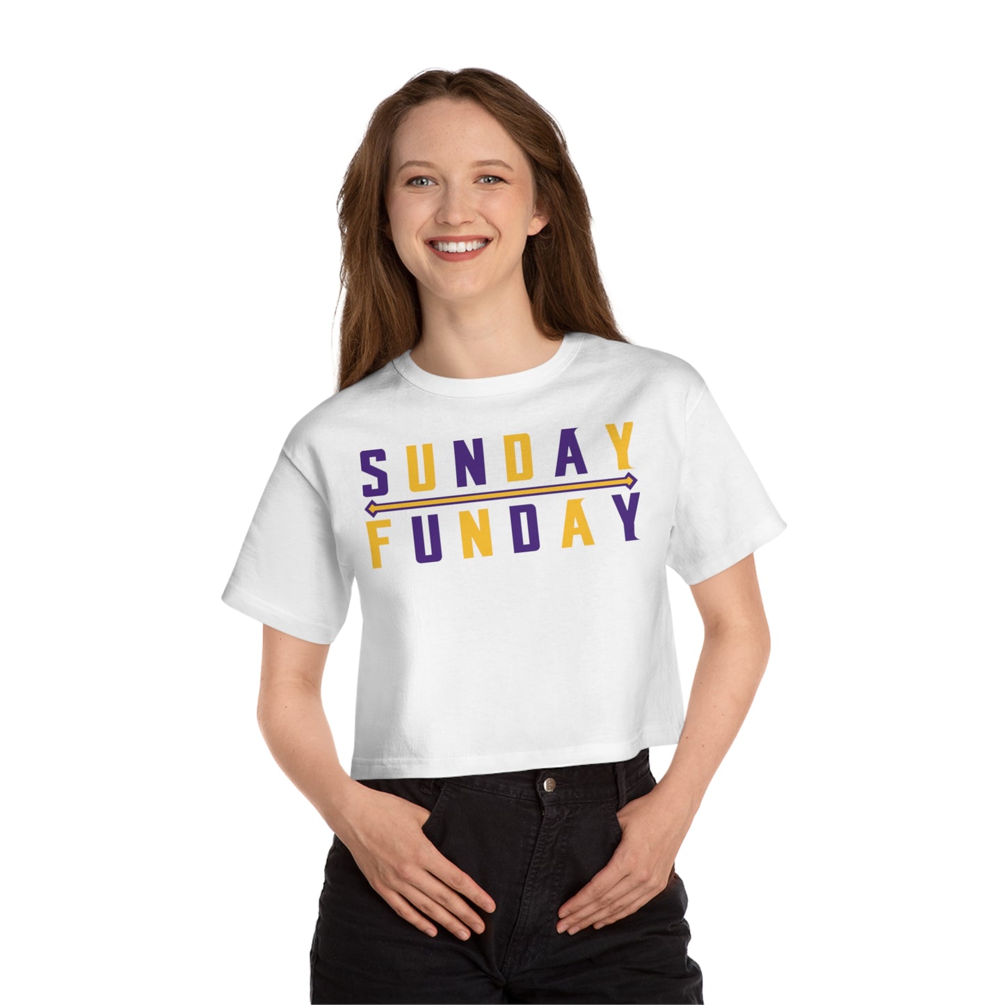 Women's Champion Heritage Cropped Top - Sunday FUNday