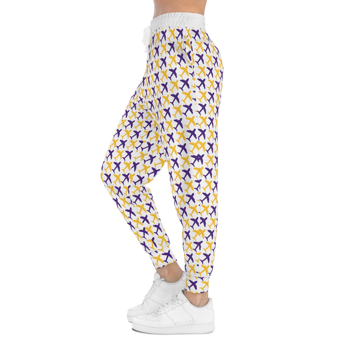 Unisex Athletic Joggers - White/Jet Planes