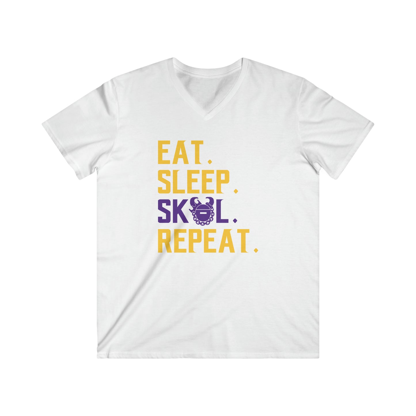 Men's Fitted V-Neck Short Sleeve - Eat. Sleep. Repeat.