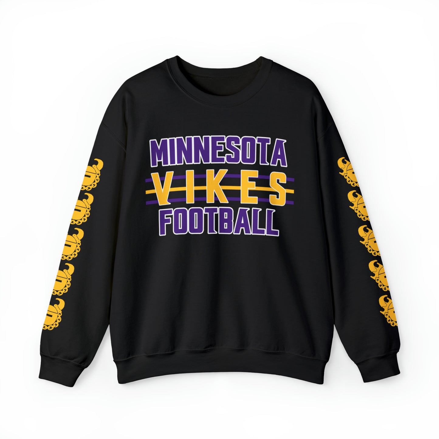 Unisex Heavy Blend™ Crewneck - Vikes Football + Game Day Helmet (Sleeves)