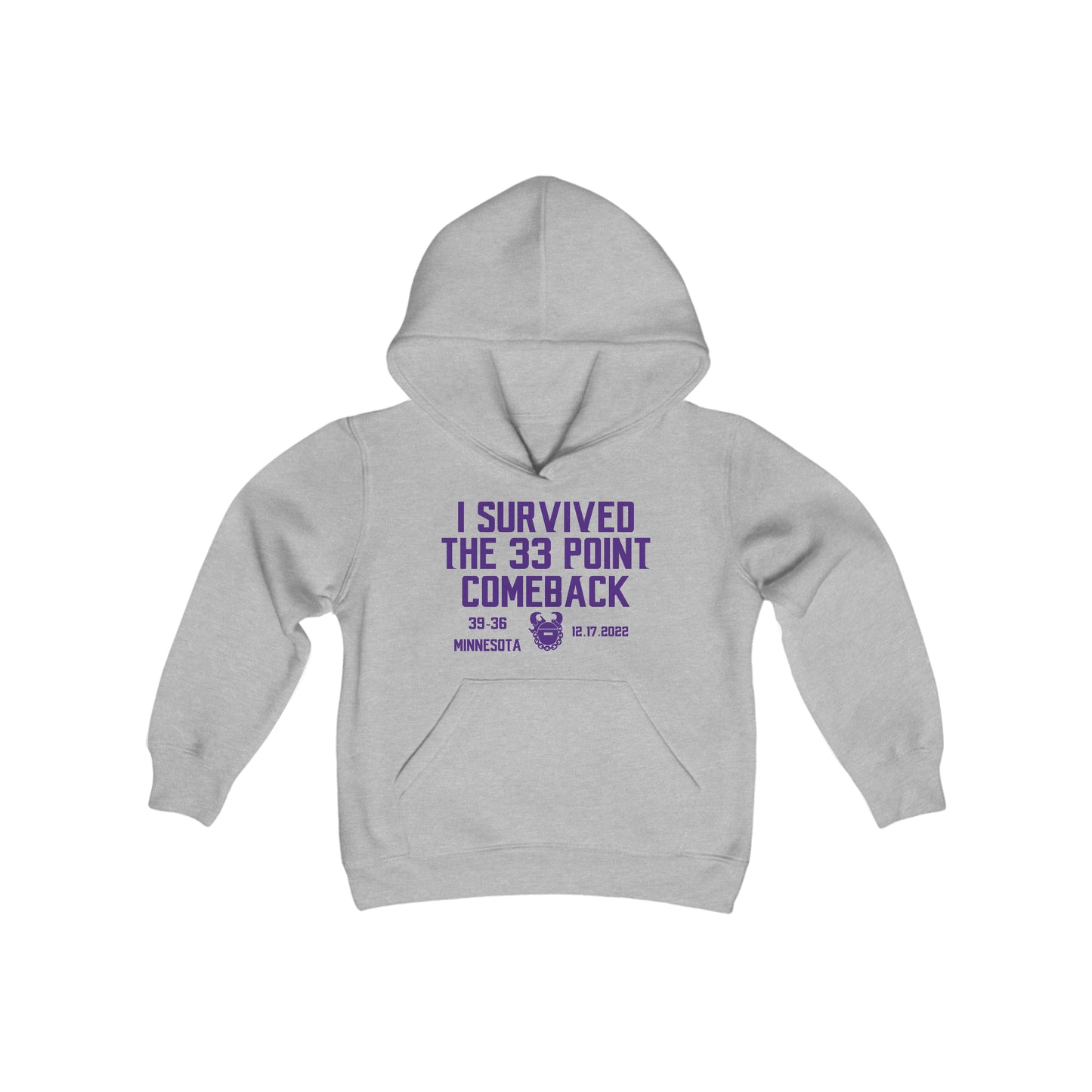 Youth Heavy Blend Hoodie - Survived the 33 Point Comeback