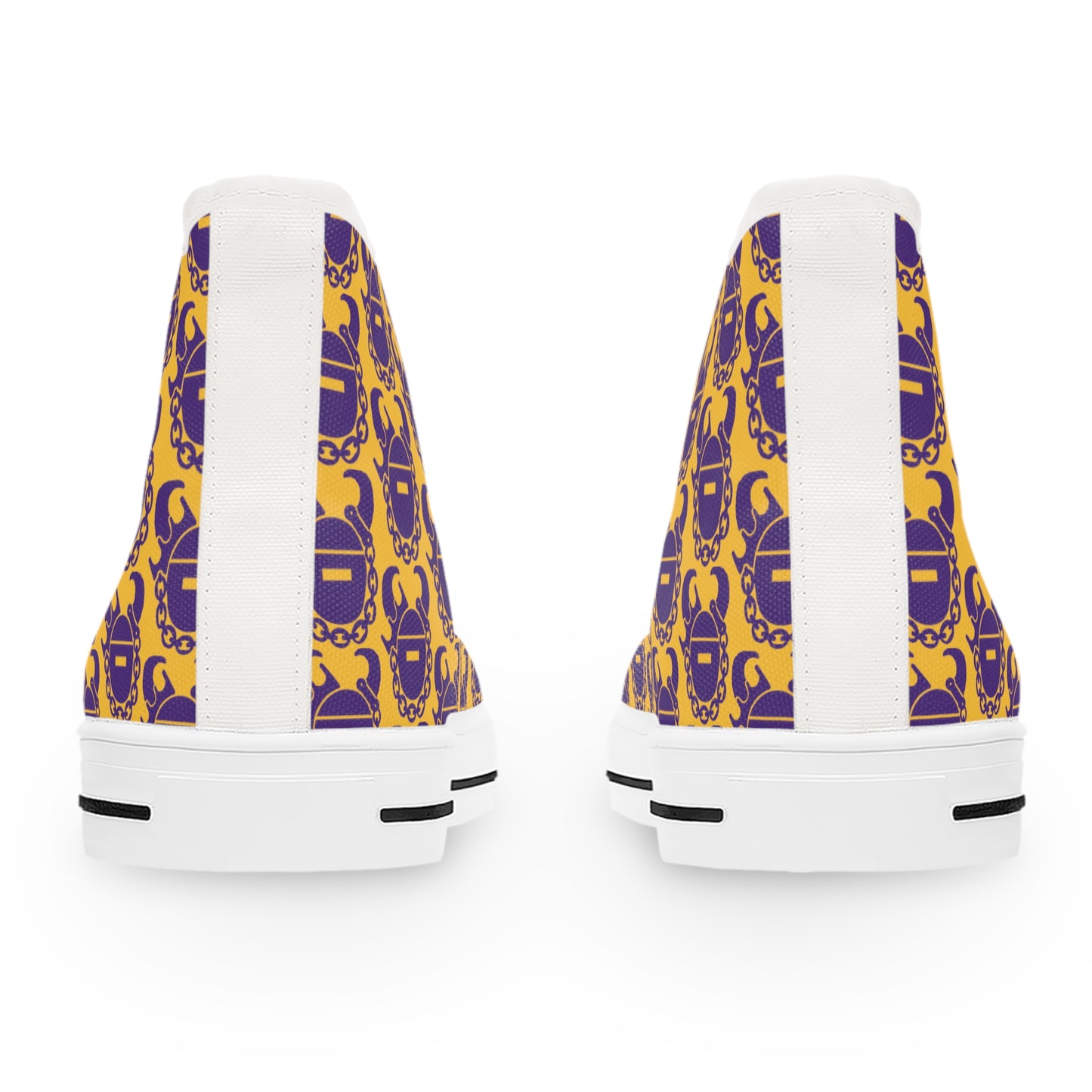 Women's High Top Sneakers - Gold/Purple Helmets