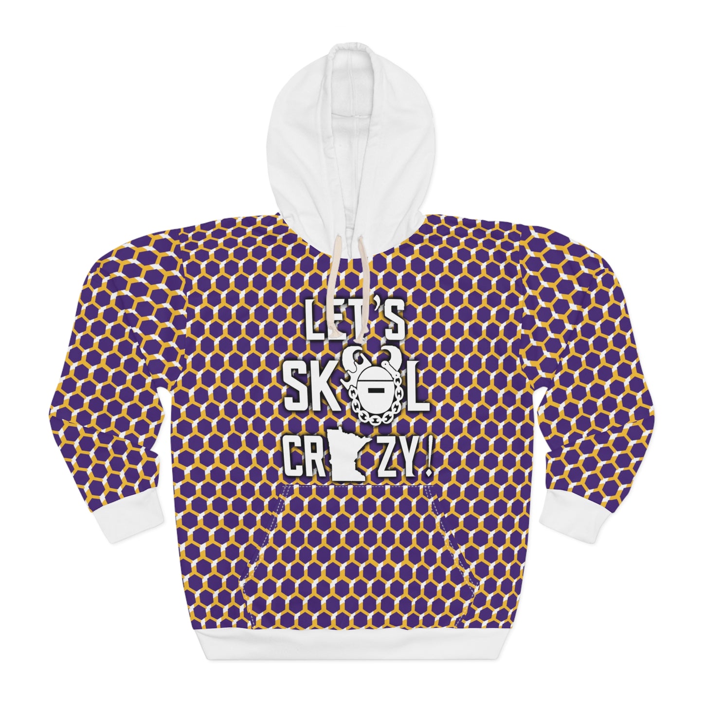 Unisex Pullover Hoodie - Purple/Gold Hex - Let's go Crazy!