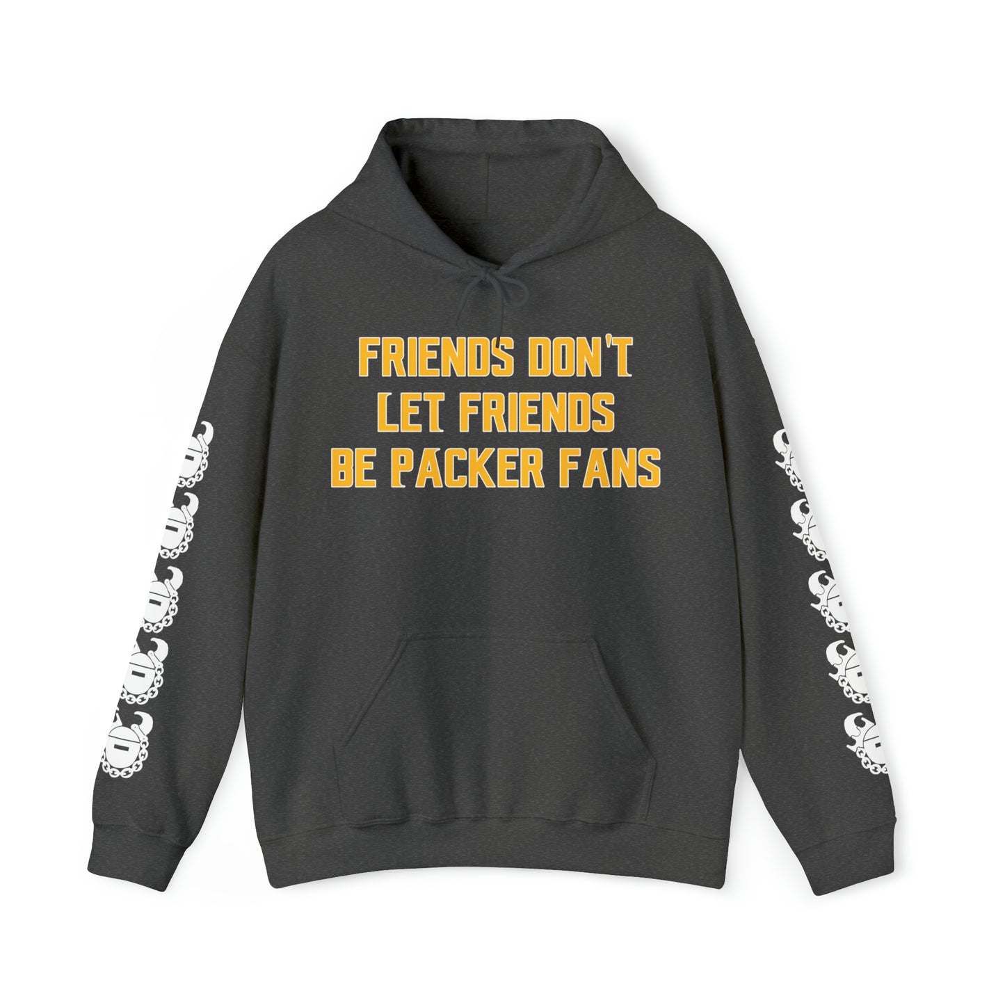Unisex Heavy Blend™ Hooded Sweatshirt - Friends Don't Let Friends + Game Day Helmet (Sleeves)