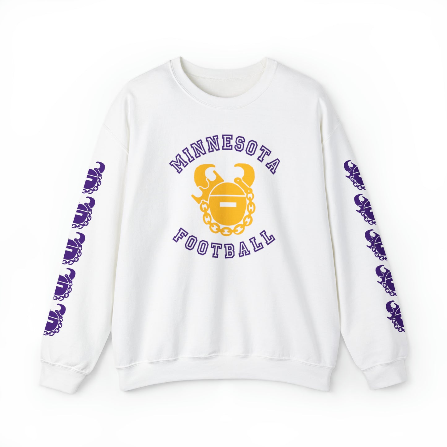 Unisex Heavy Blend™ Crewneck - Minnesota Football + Game Day Helmet (Sleeves)