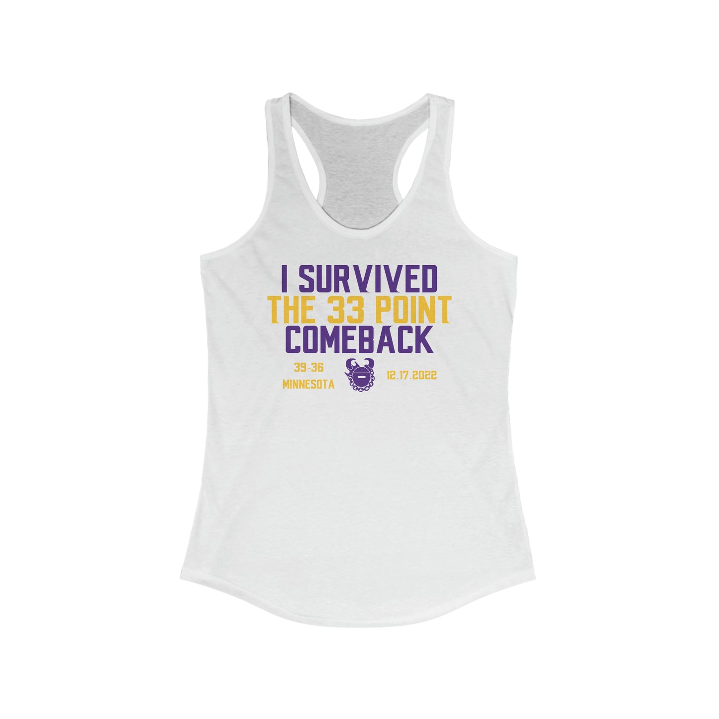 Ladies Ideal Racerback Tank - Survived the 33 Point Comeback