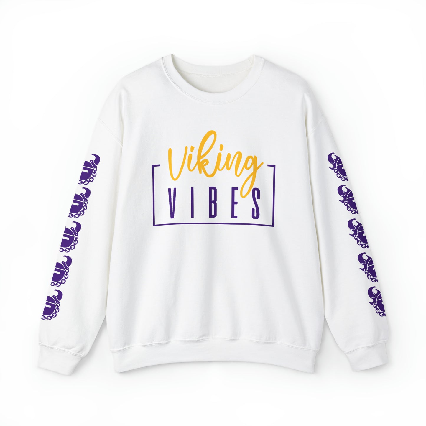 Unisex Heavy Blend™ Crewneck - Vibes + Game Day Helmet (Sleeves)