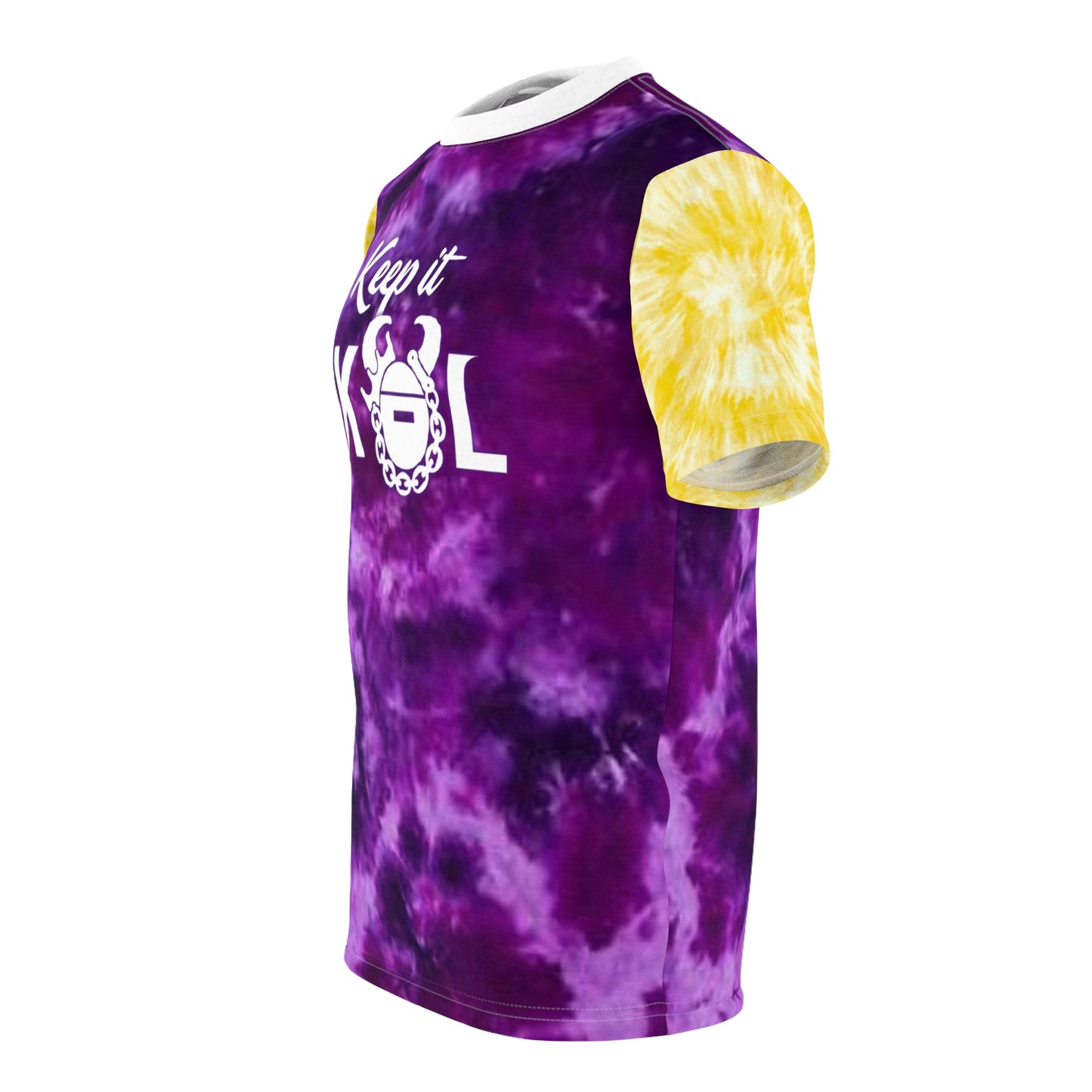 Unisex Cut & Sew Tee - Purple/Gold Tie-Dye - Keep it Simple