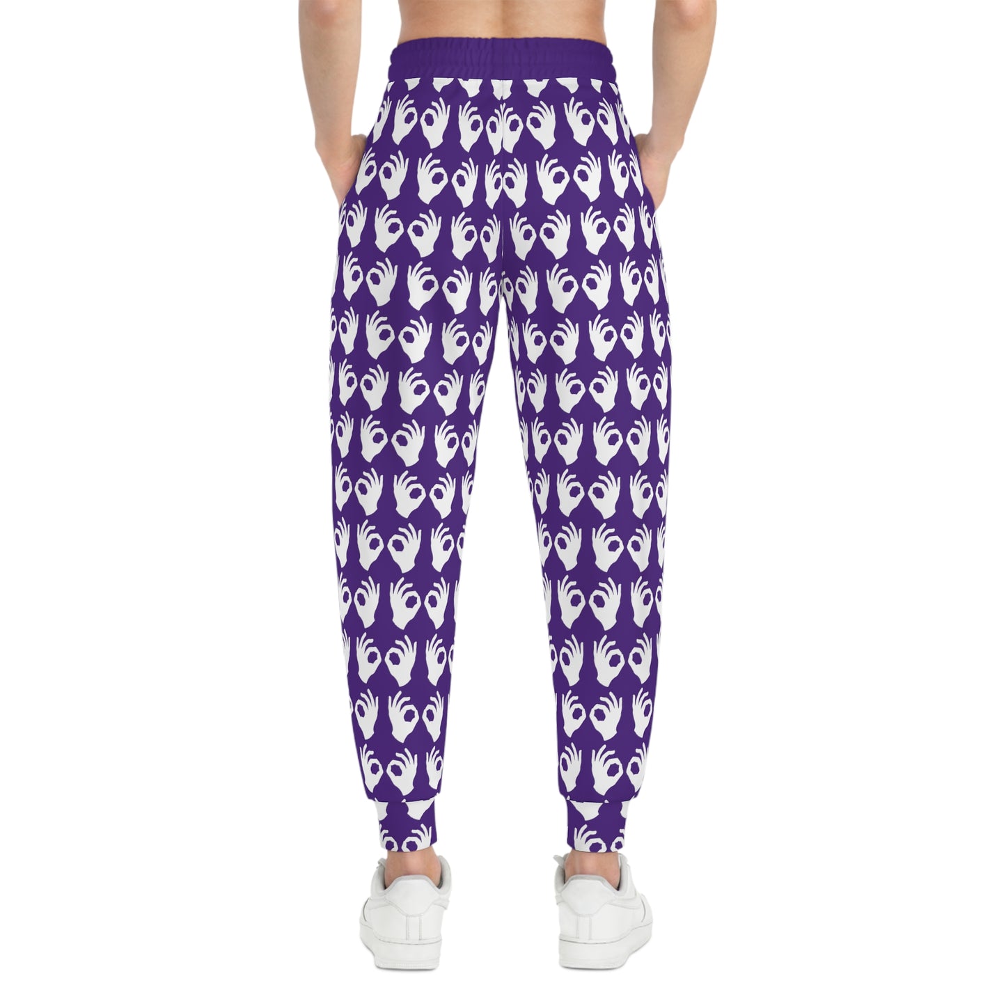 Unisex Athletic Joggers - Purple/White - Griddy