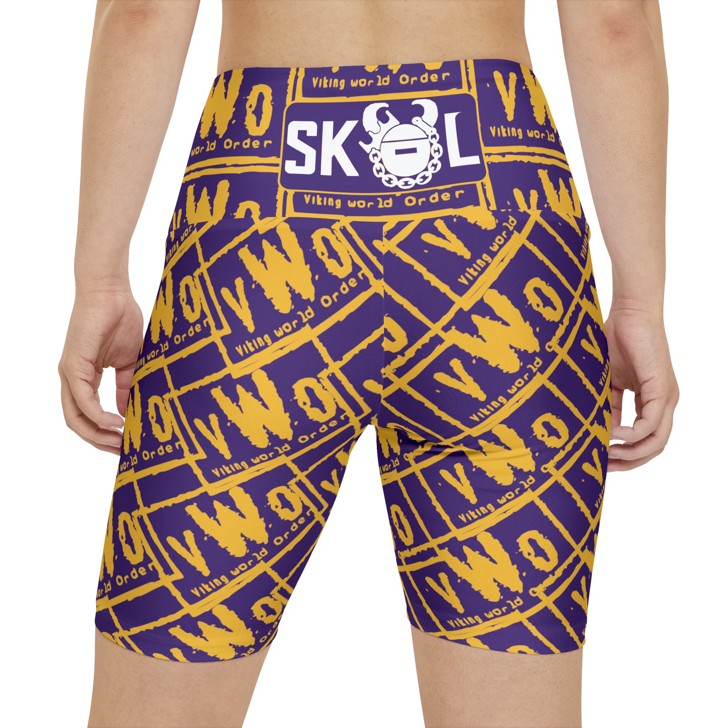 Women's Workout Shorts - Purple/Gold - VWO (Framed)