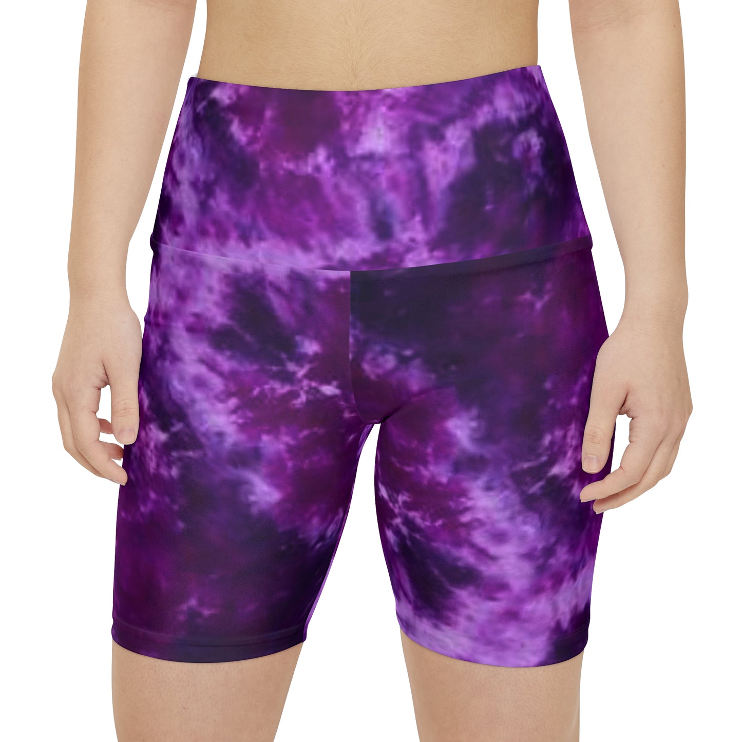 Women's Workout Shorts - Purple Tie-Dye