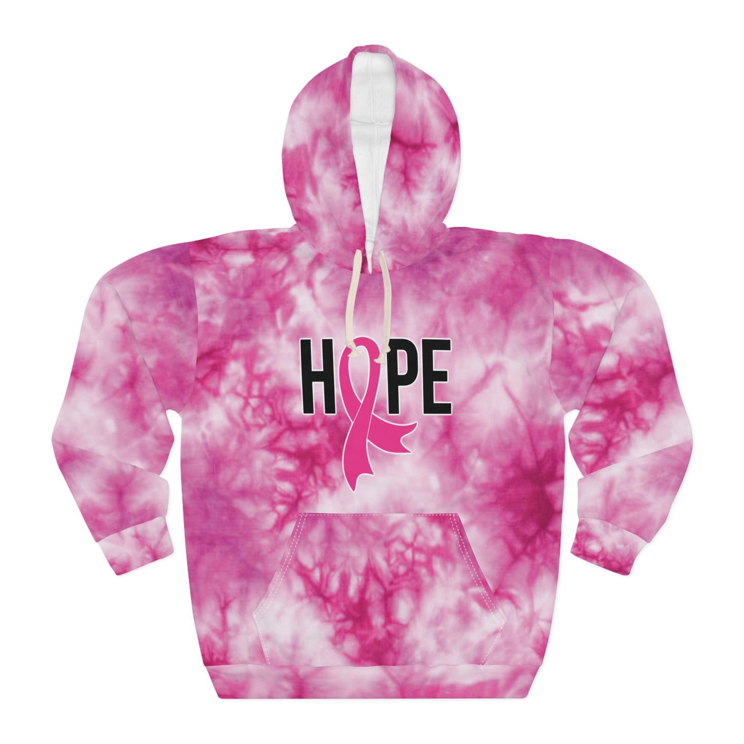 Unisex Pullover Hoodie - Pink Tie-Dye - Hope