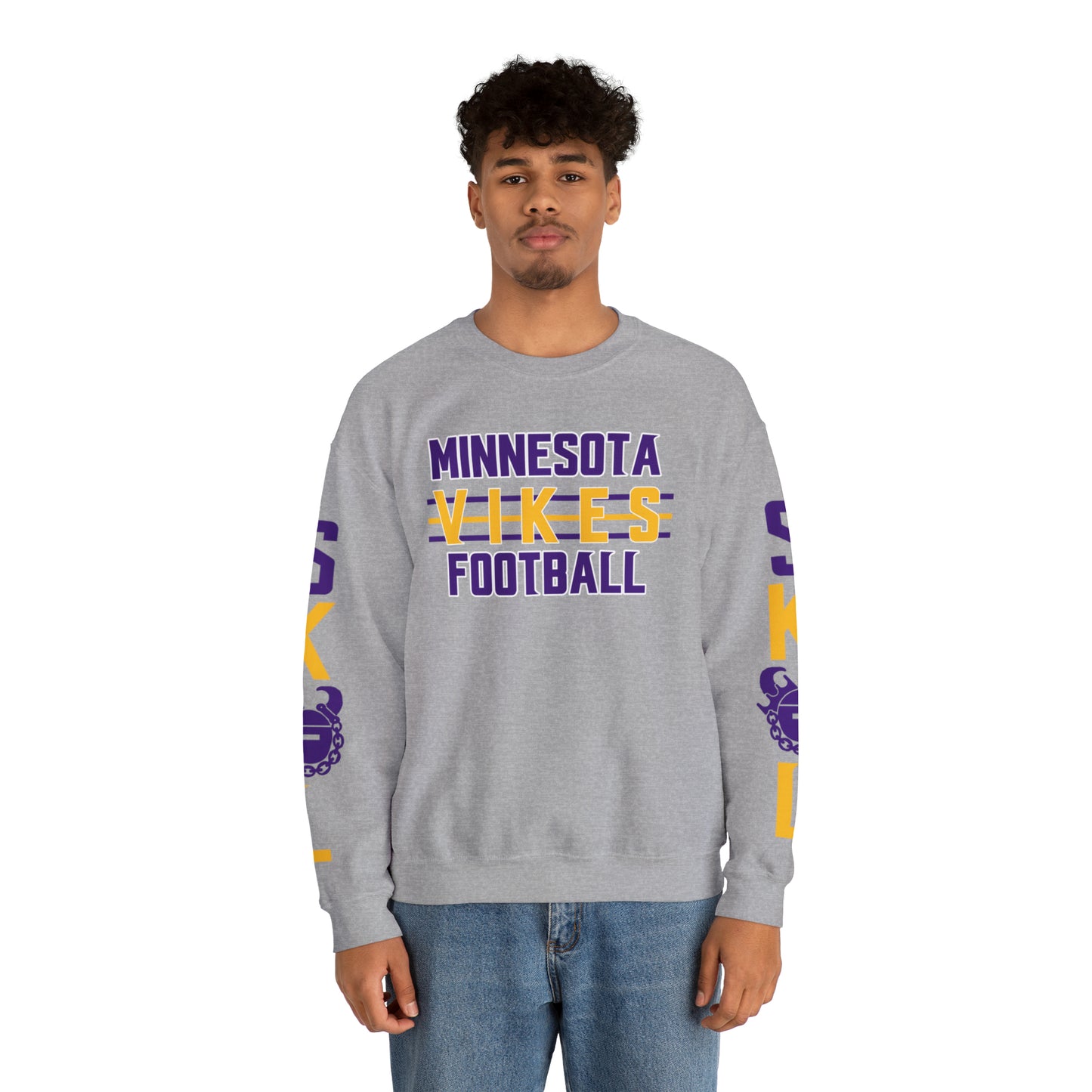 Unisex Heavy Blend™ Crewneck - Vikes Football + The Original (Sleeves)