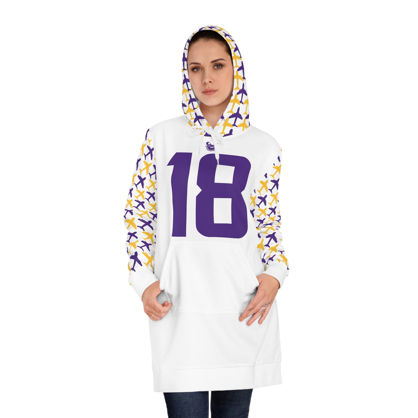 Hoodie Dress - Jet Planes - Jersey #18