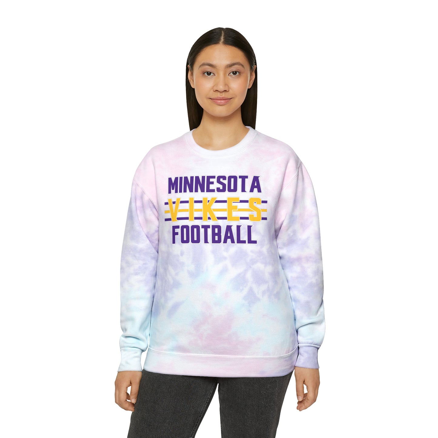 Tie-Dye Crewneck - Vikes Football