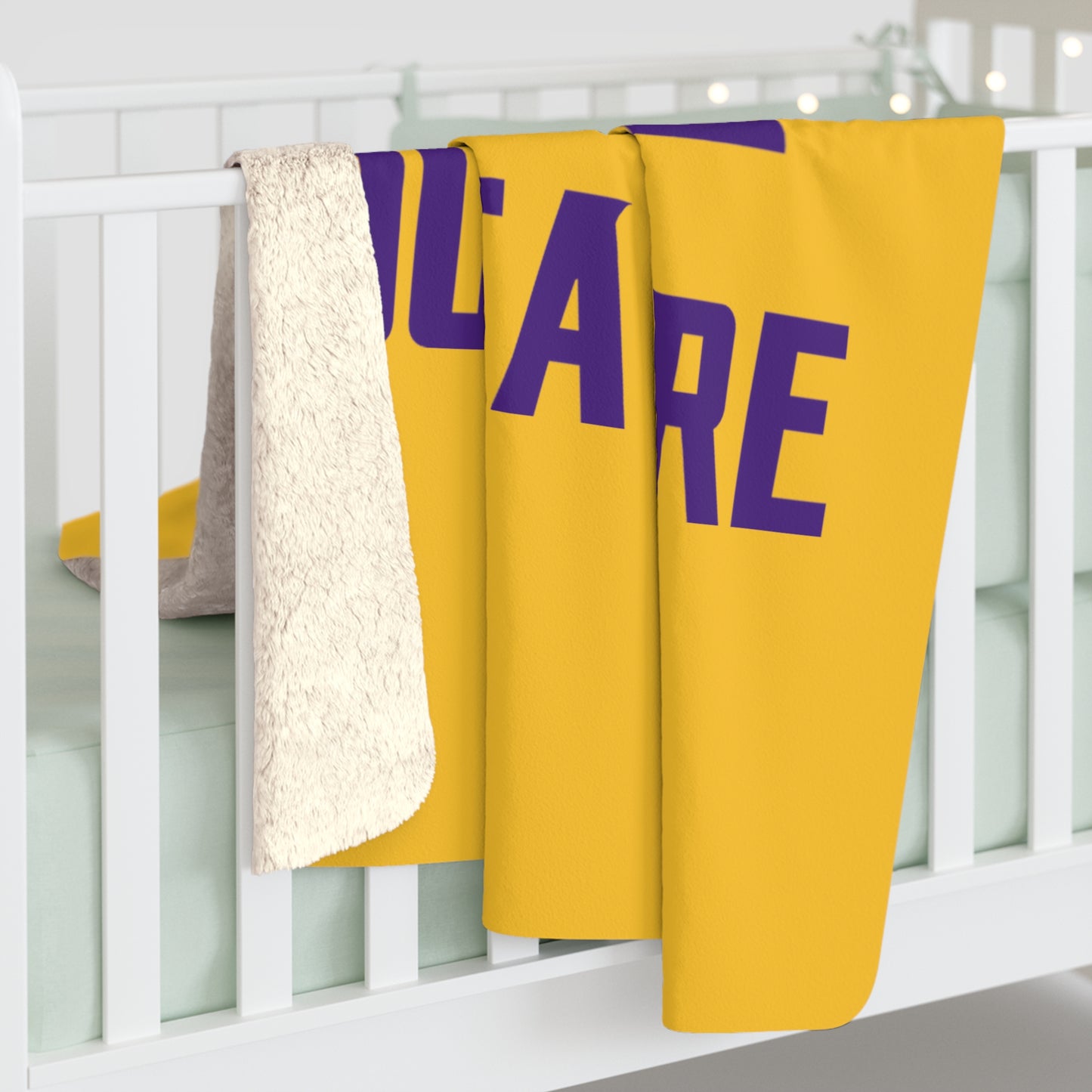 Sherpa Fleece Blanket - Gold/Purple - Get OUTTA Here