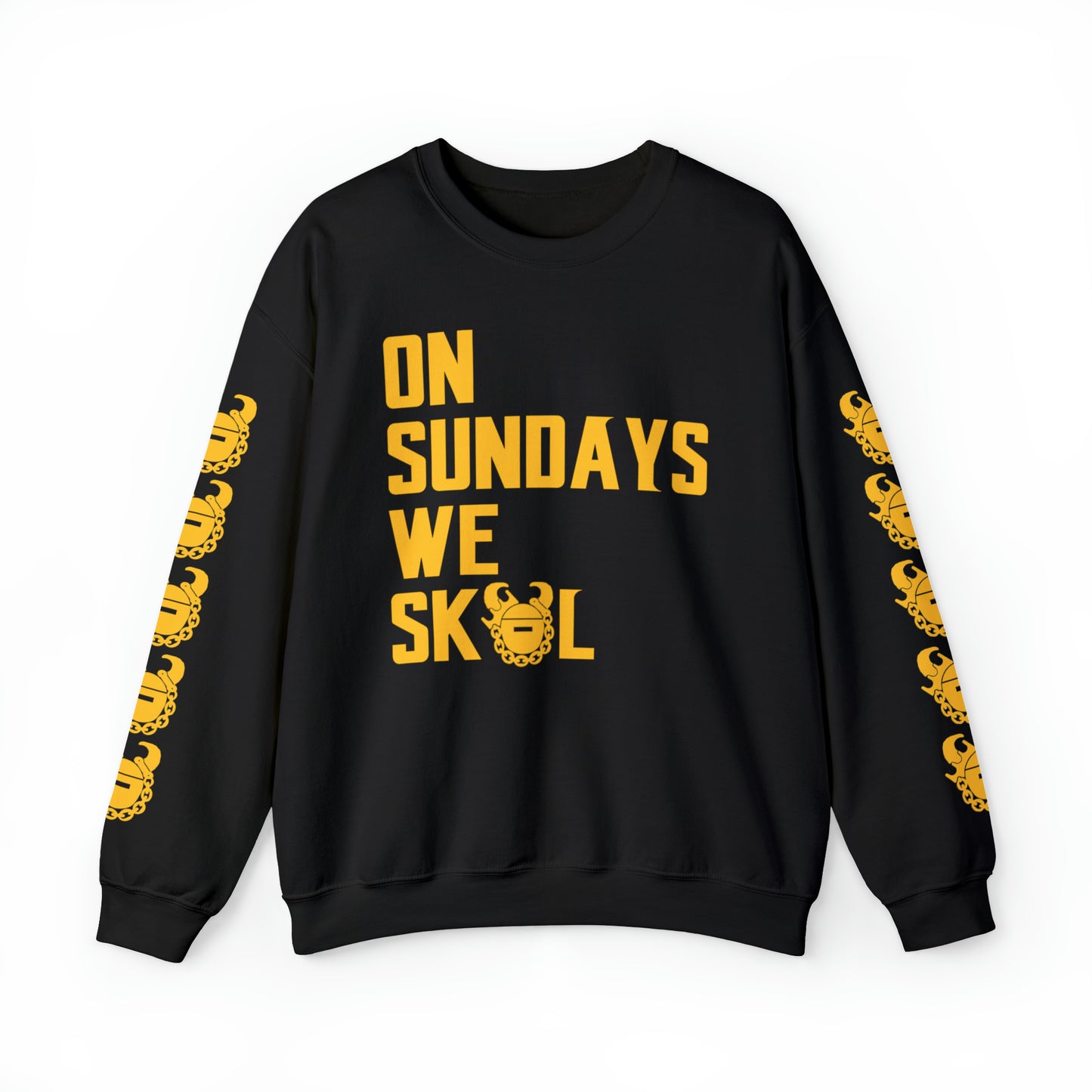 Unisex Heavy Blend™ Crewneck - On Sundays + Game Day Helmet (Sleeves)