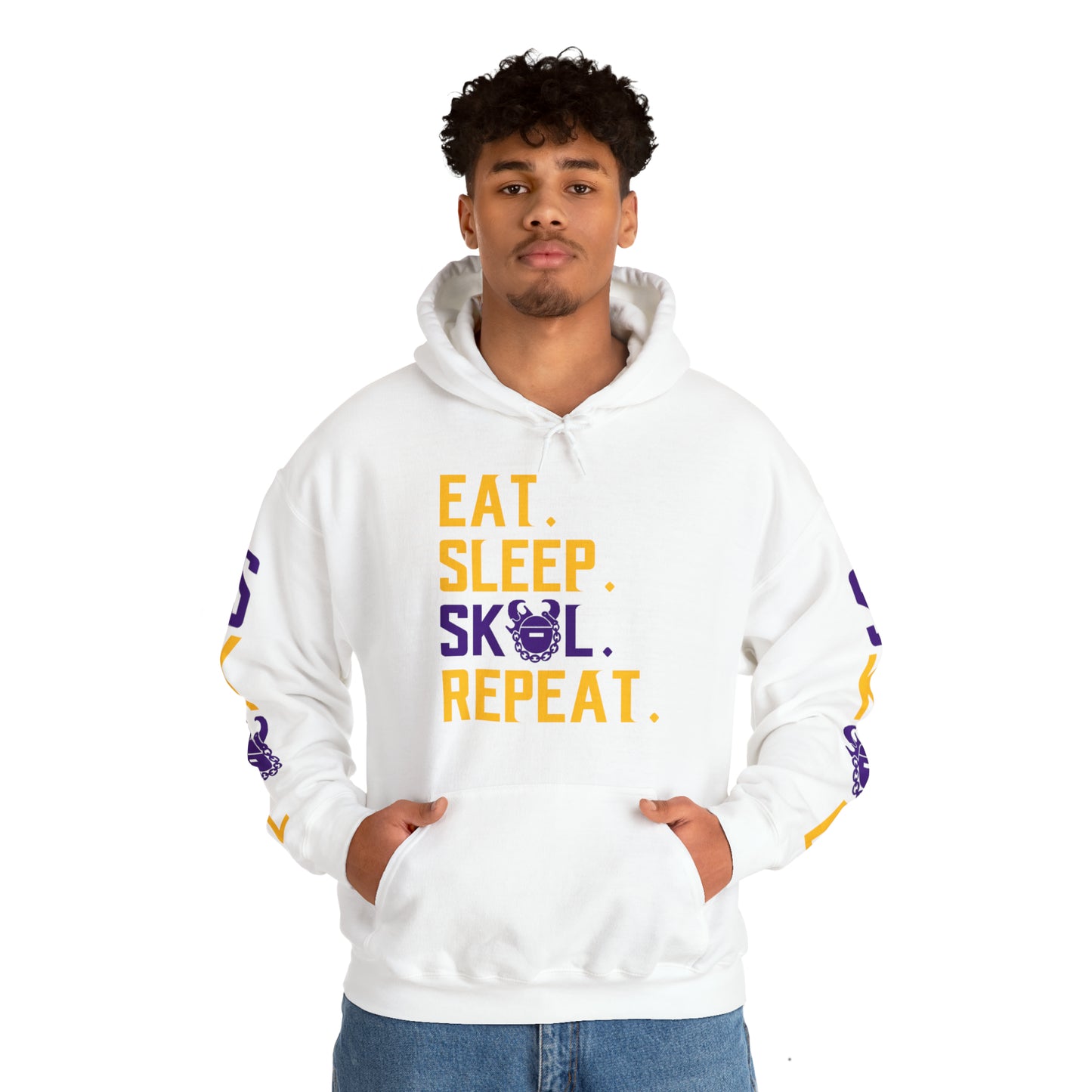 Unisex Heavy Blend™ Hooded Sweatshirt - Eat. Sleep. Repeat. + The Original (Sleeves)