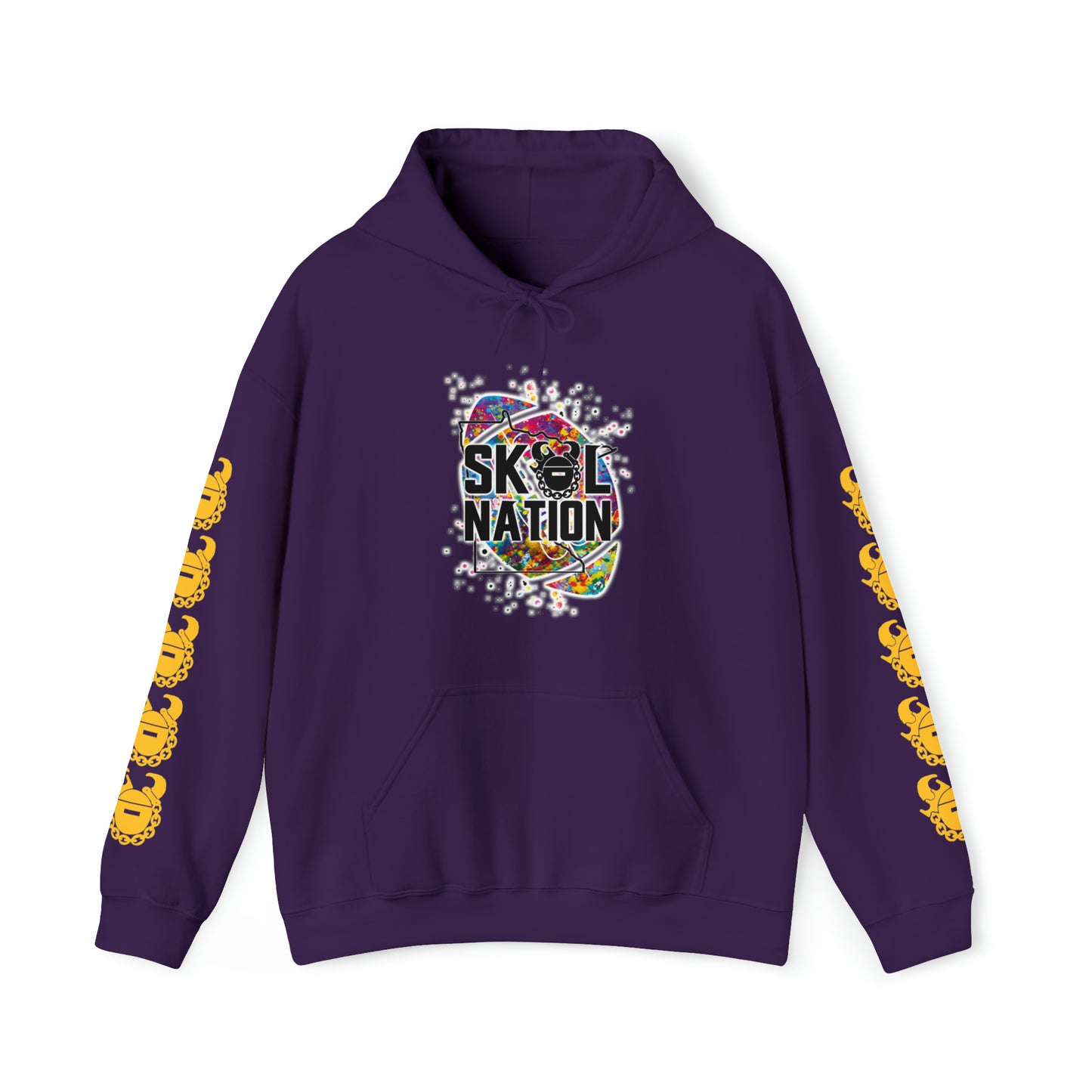 Unisex Heavy Blend™ Hooded Sweatshirt - MN Nation (Color Blast) + Game Day Helmet (Sleeves)