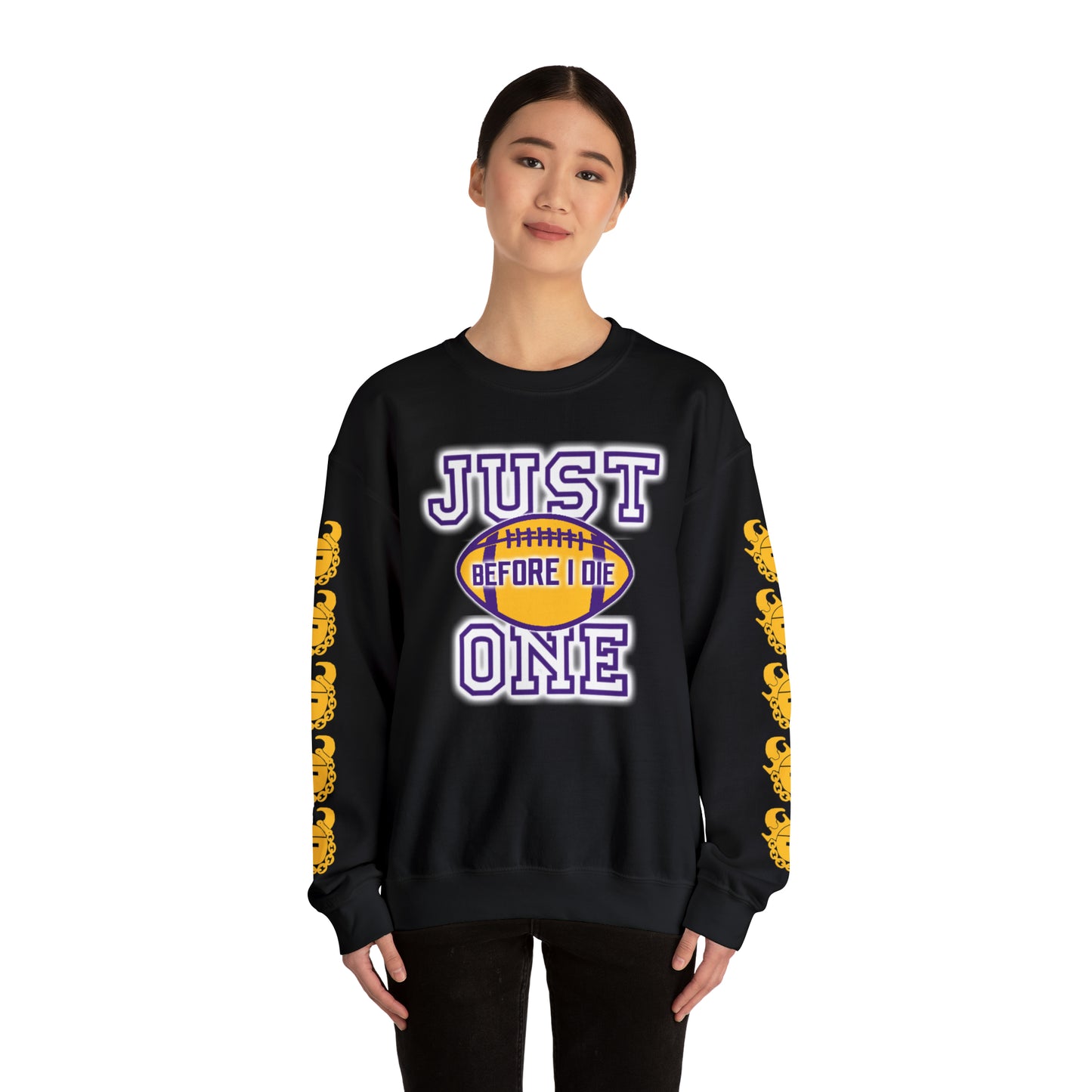 Unisex Heavy Blend™ Crewneck - Just ONE + Game Day Helmet (Sleeves)