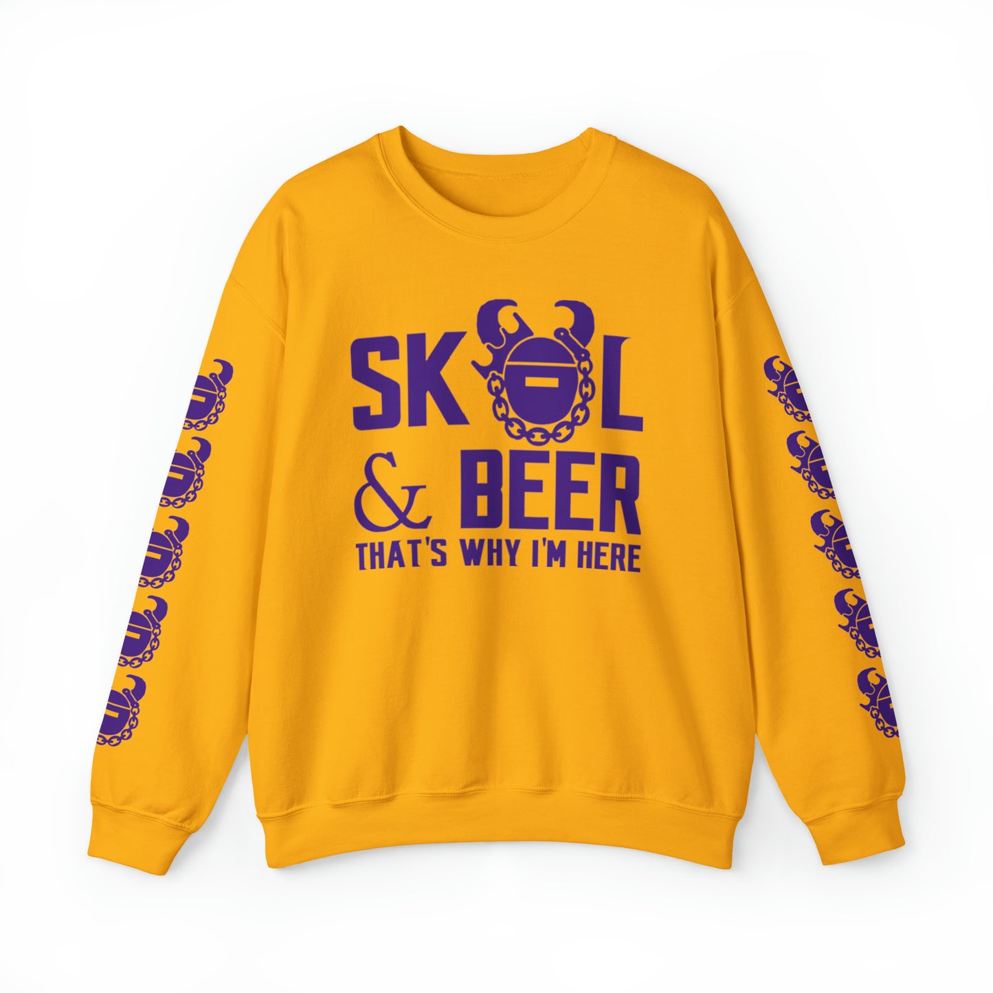 Unisex Heavy Blend™ Crewneck - & BEER + Game Day Helmet (Sleeves)