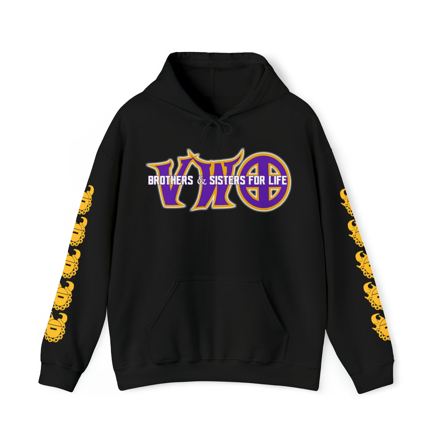 Unisex Heavy Blend™ Hooded Sweatshirt - VWO Brothers & Sisters + Game Day Helmet (Sleeves)
