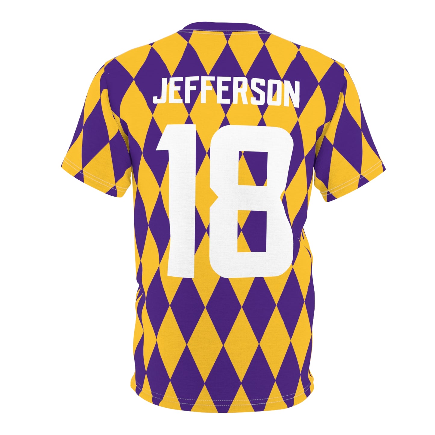 Unisex Cut & Sew Tee - Purple/Gold Diamonds - Jersey #18