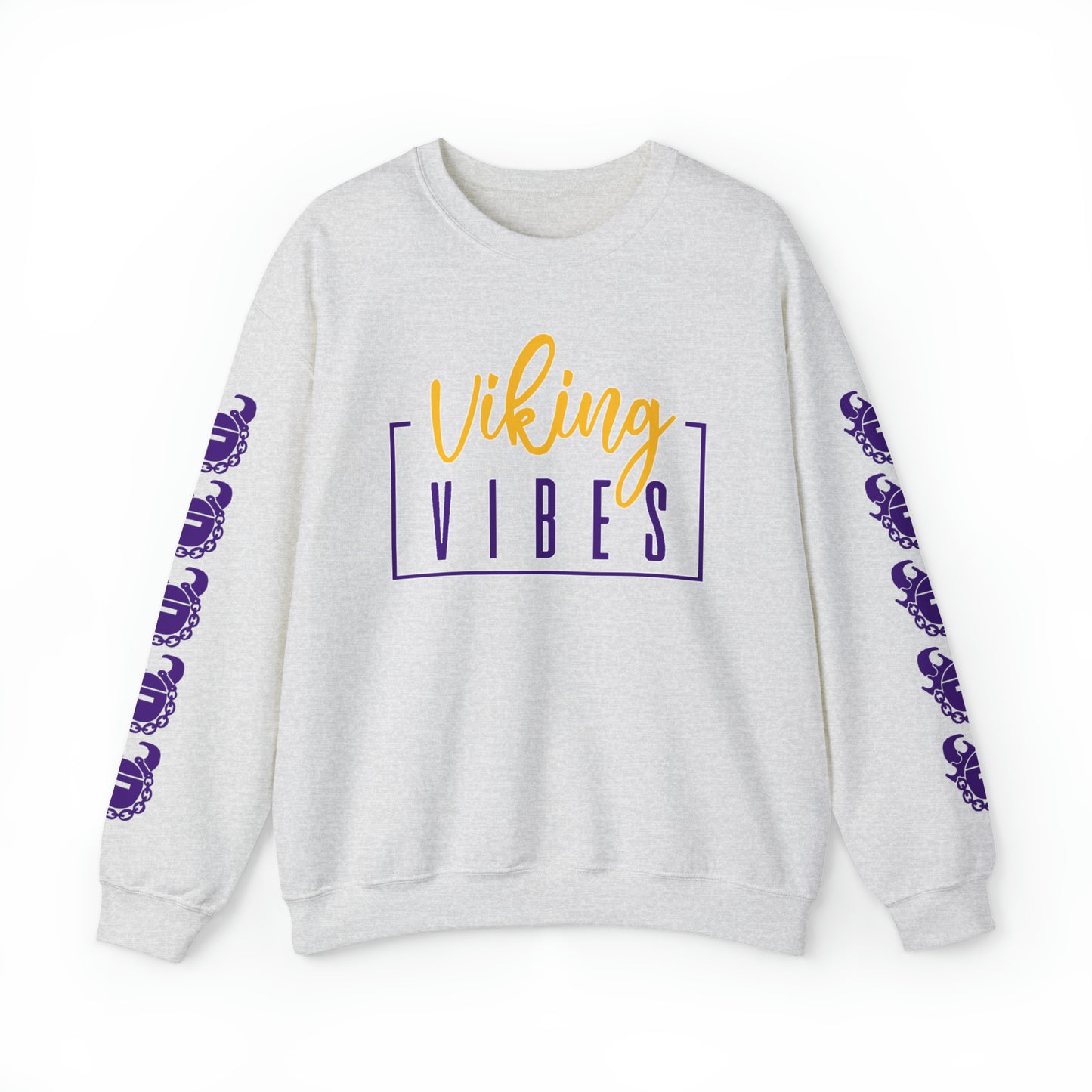 Unisex Heavy Blend™ Crewneck - Vibes + Game Day Helmet (Sleeves)