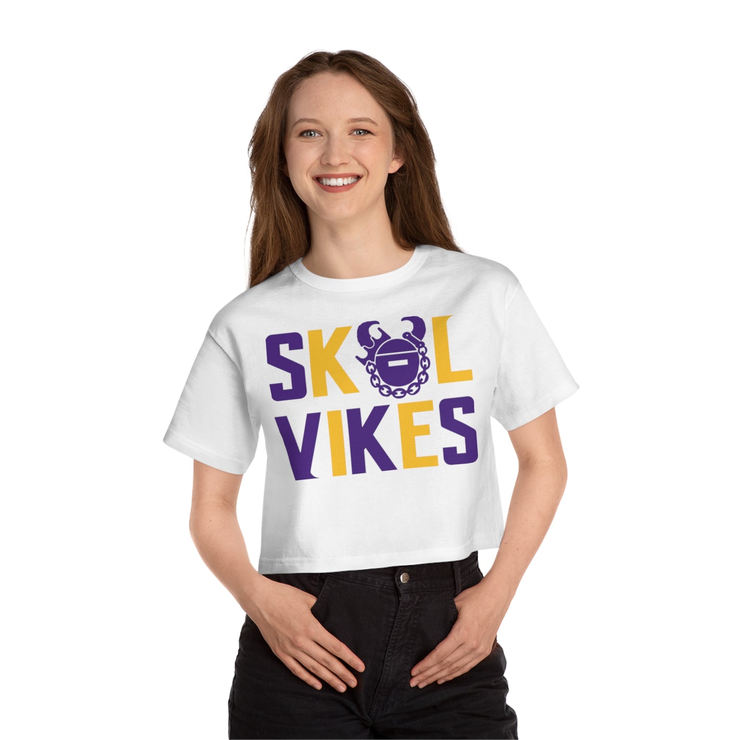 Women's Champion Heritage Cropped Top - Vikes