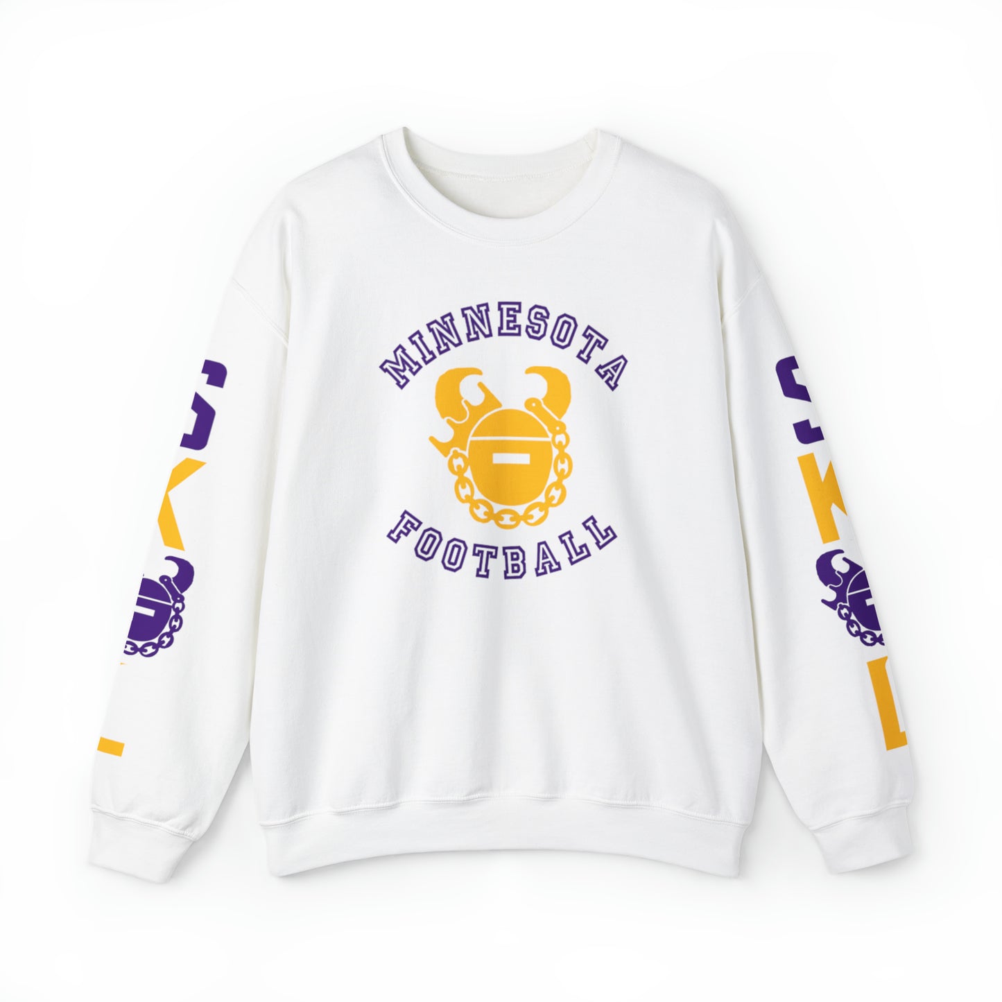 Unisex Heavy Blend™ Crewneck - Minnesota Football + Game Day Helmet (Sleeves)