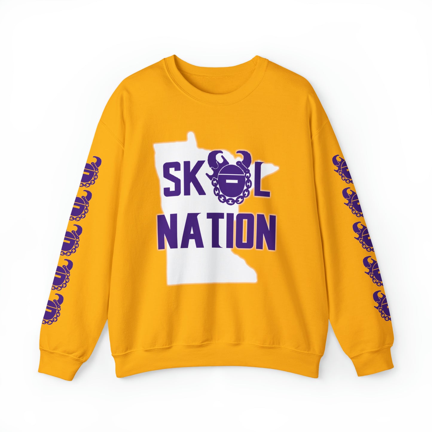 Unisex Heavy Blend™ Crewneck - MN Nation + Game Day Helmet (Sleeves)