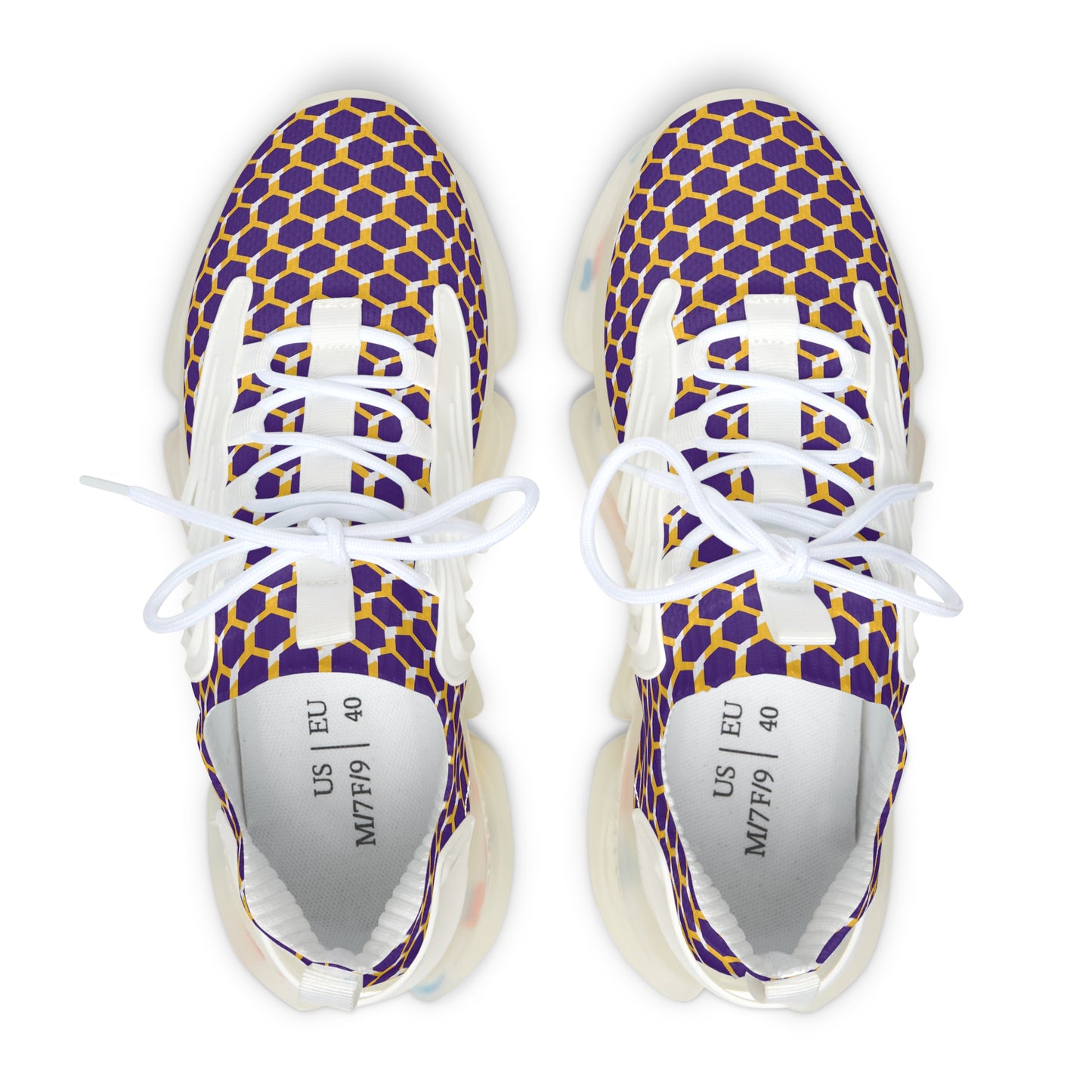 Women's Mesh Sneakers - Purple/Gold Hex