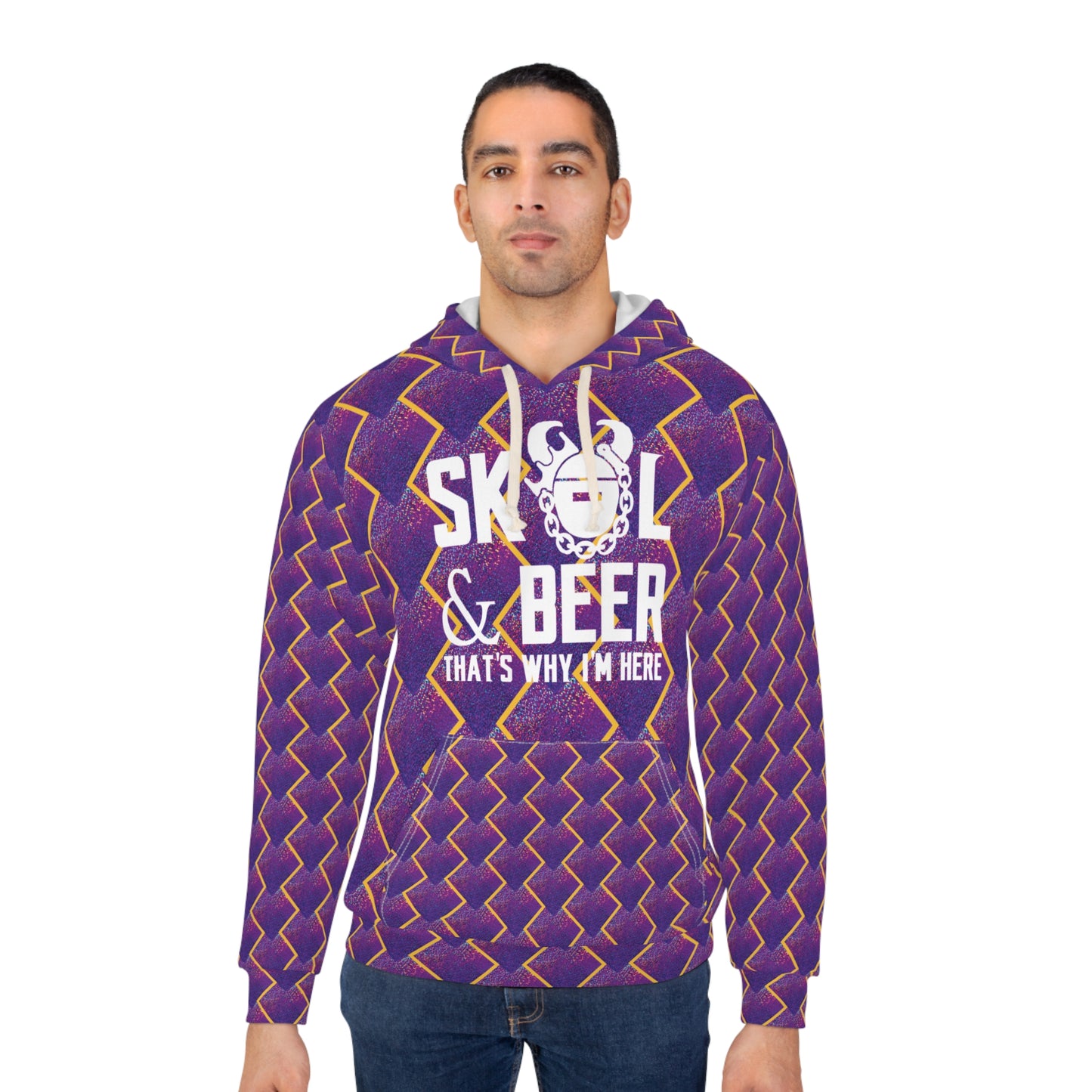Unisex Pullover Hoodie - Purple Sparkle - & BEER