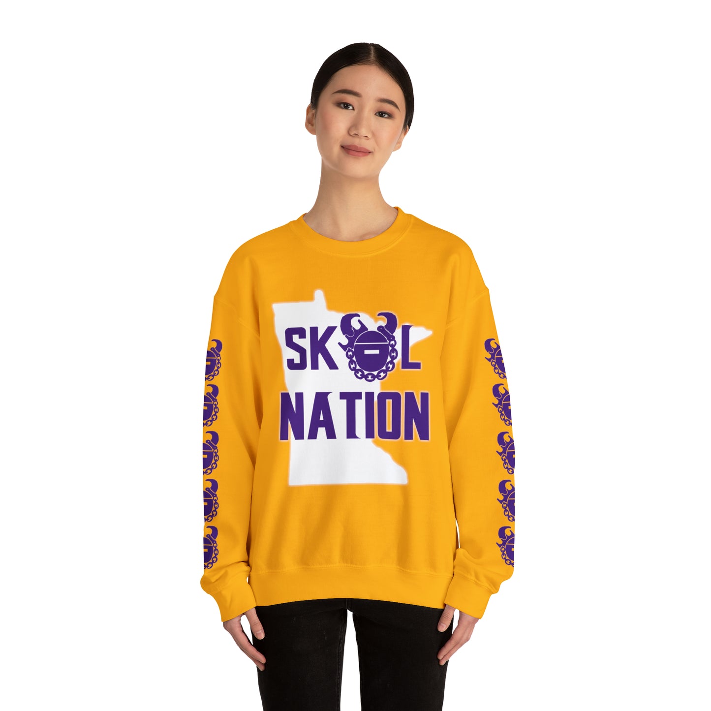 Unisex Heavy Blend™ Crewneck - MN Nation + Game Day Helmet (Sleeves)