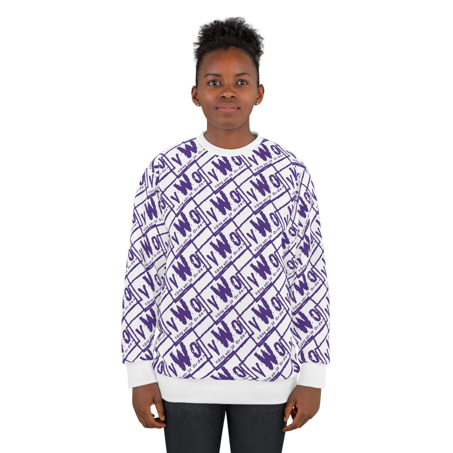 Unisex Crewneck - White/Purple - VWO (Framed)