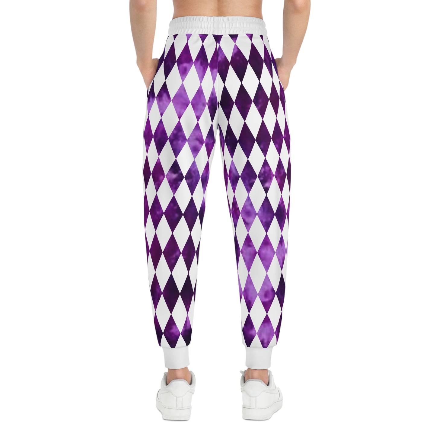 Unisex Athletic Joggers - Purple Tie-Dye/Diamonds
