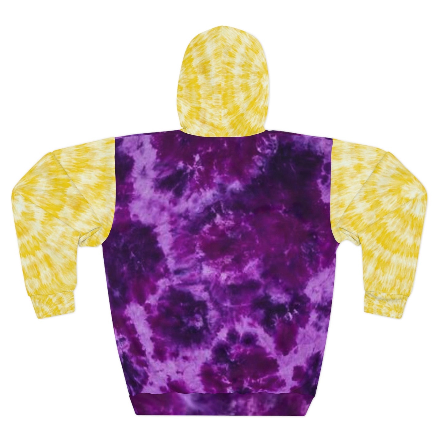 Unisex Pullover Hoodie - Purple/Gold Tie-Dye - WINE later