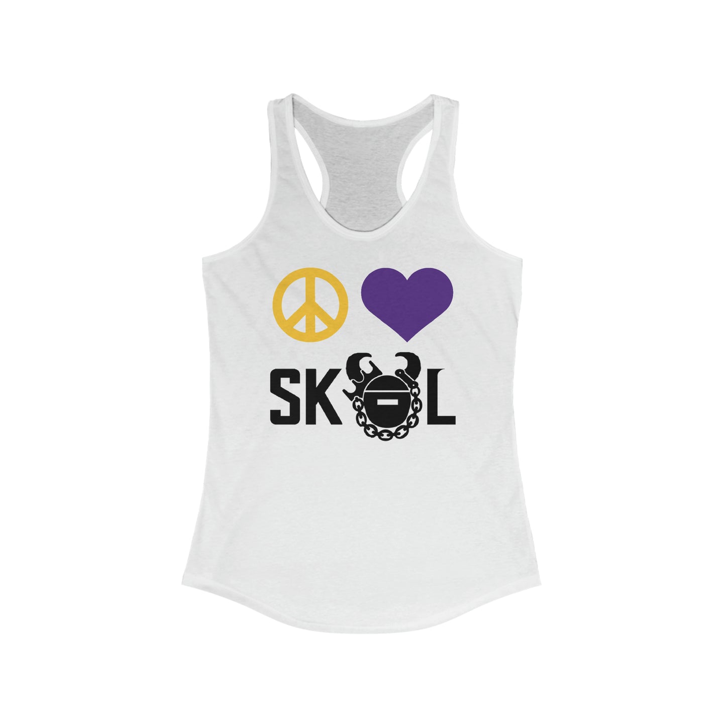 Ladies Ideal Racerback Tank - Peace & Love
