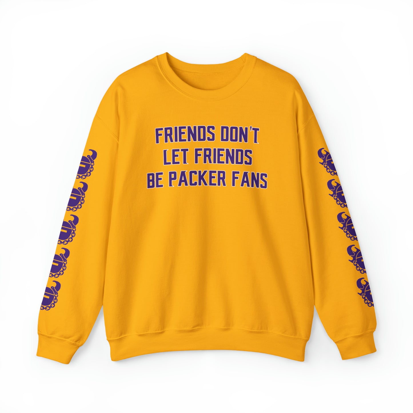 Unisex Heavy Blend™ Crewneck - Friends Don't Let Friends + Game Day Helmet (Sleeves)