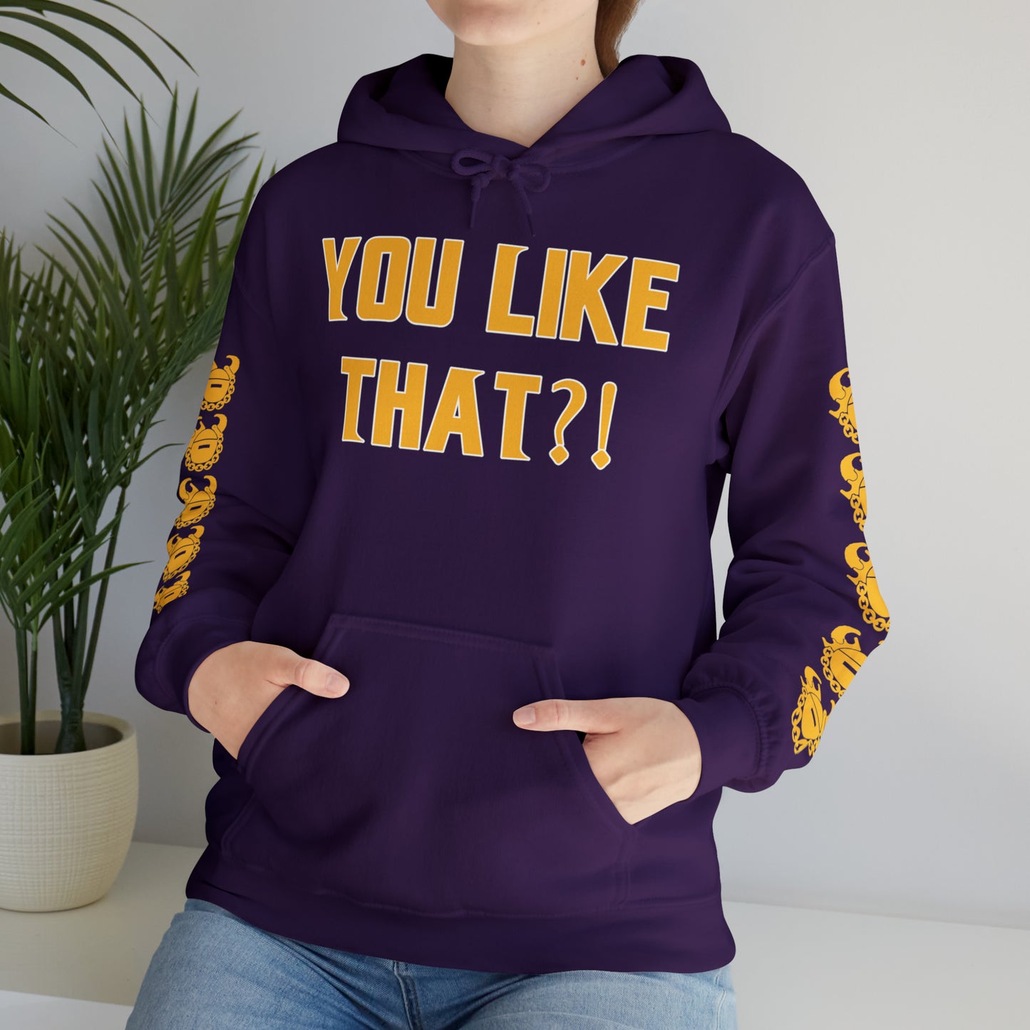 Unisex Heavy Blend™ Hooded Sweatshirt - YOU LIKE THAT?! + Game Day Helmet (Sleeves)