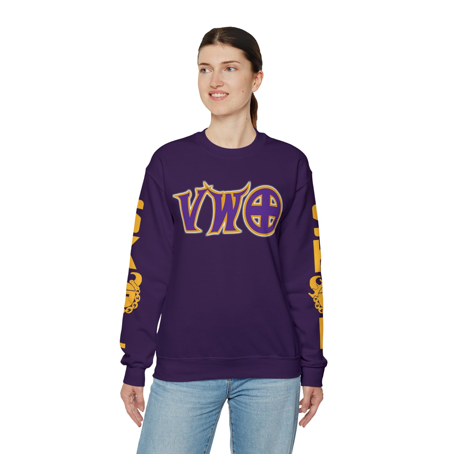 Unisex Heavy Blend™ Crewneck - V-W-O + The Original (Sleeves)