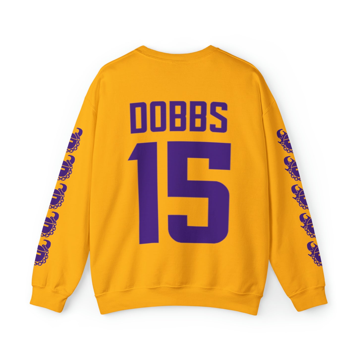 Unisex Heavy Blend™ Crewneck - Jersey #15 + Game Day Helmet (Sleeves)