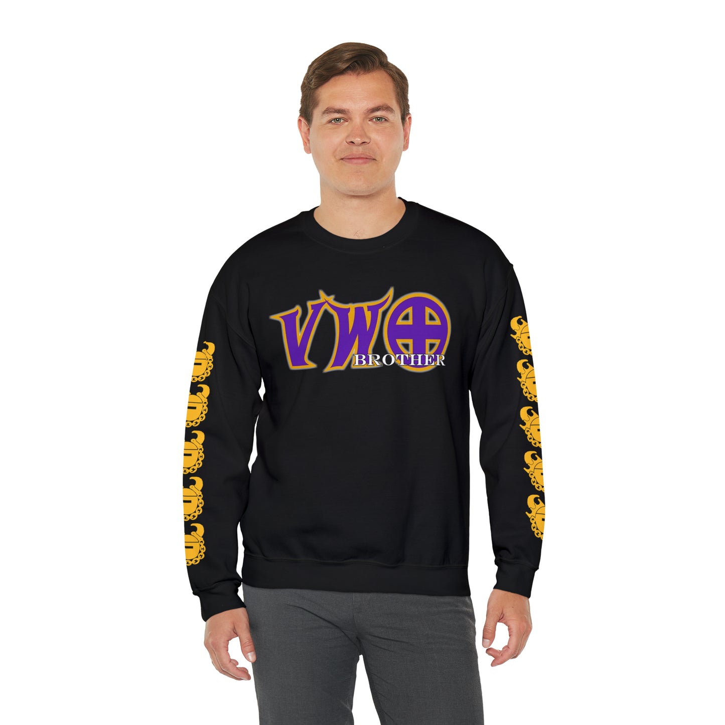 Unisex Heavy Blend™ Crewneck - VWO Brother + Game Day Helmet (Sleeves)