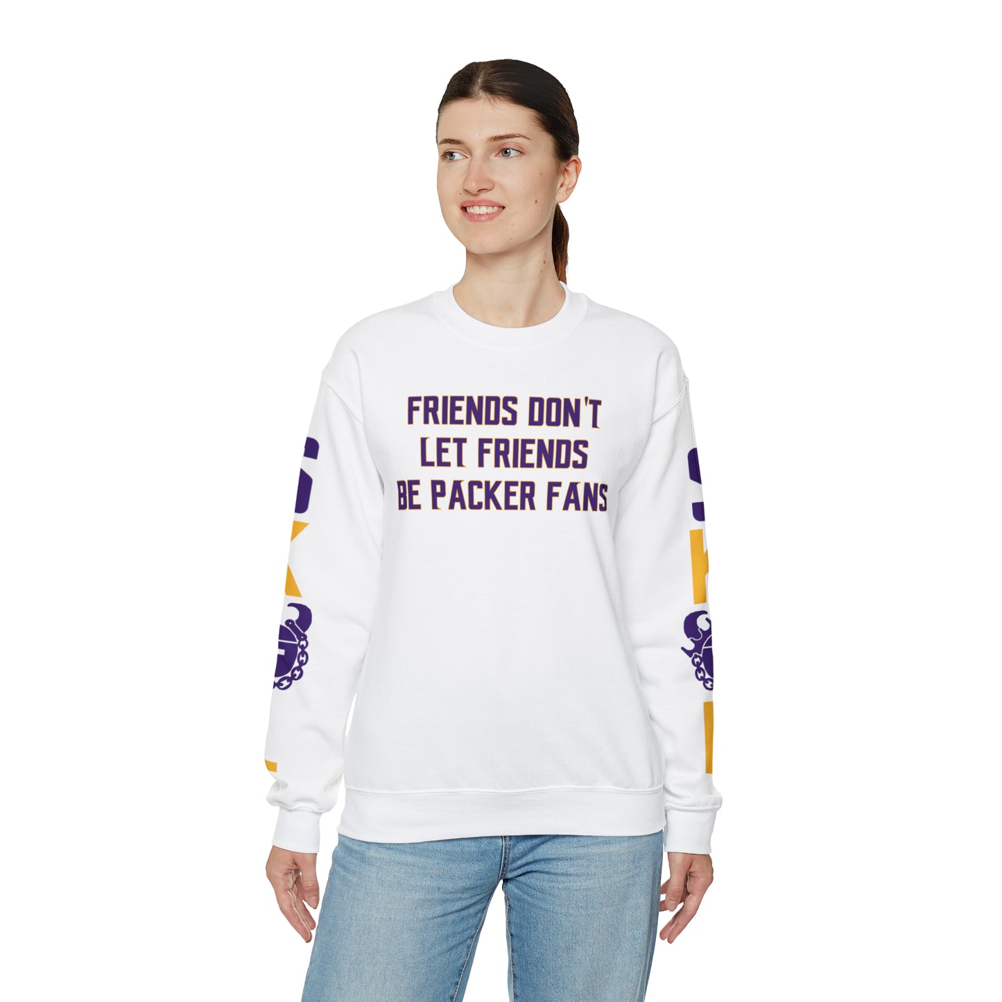 Unisex Heavy Blend™ Crewneck - Friends Don't Let Friends + The Original (Sleeves)