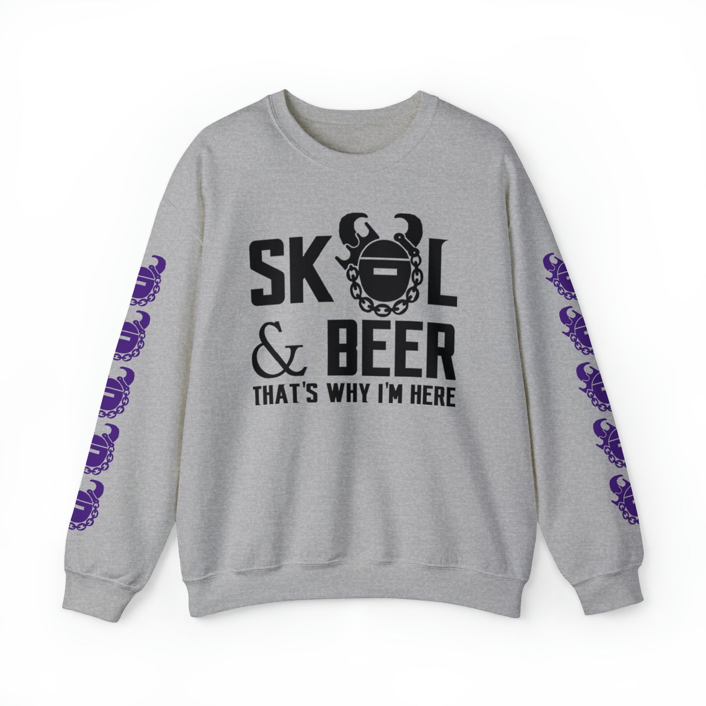 Unisex Heavy Blend™ Crewneck - & BEER + Game Day Helmet (Sleeves)