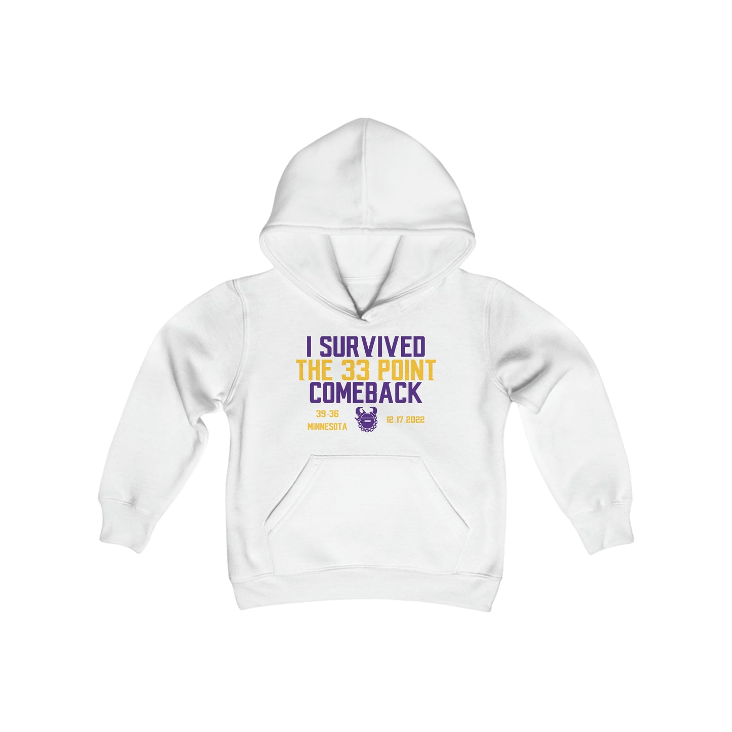 Youth Heavy Blend Hoodie - Survived the 33 Point Comeback