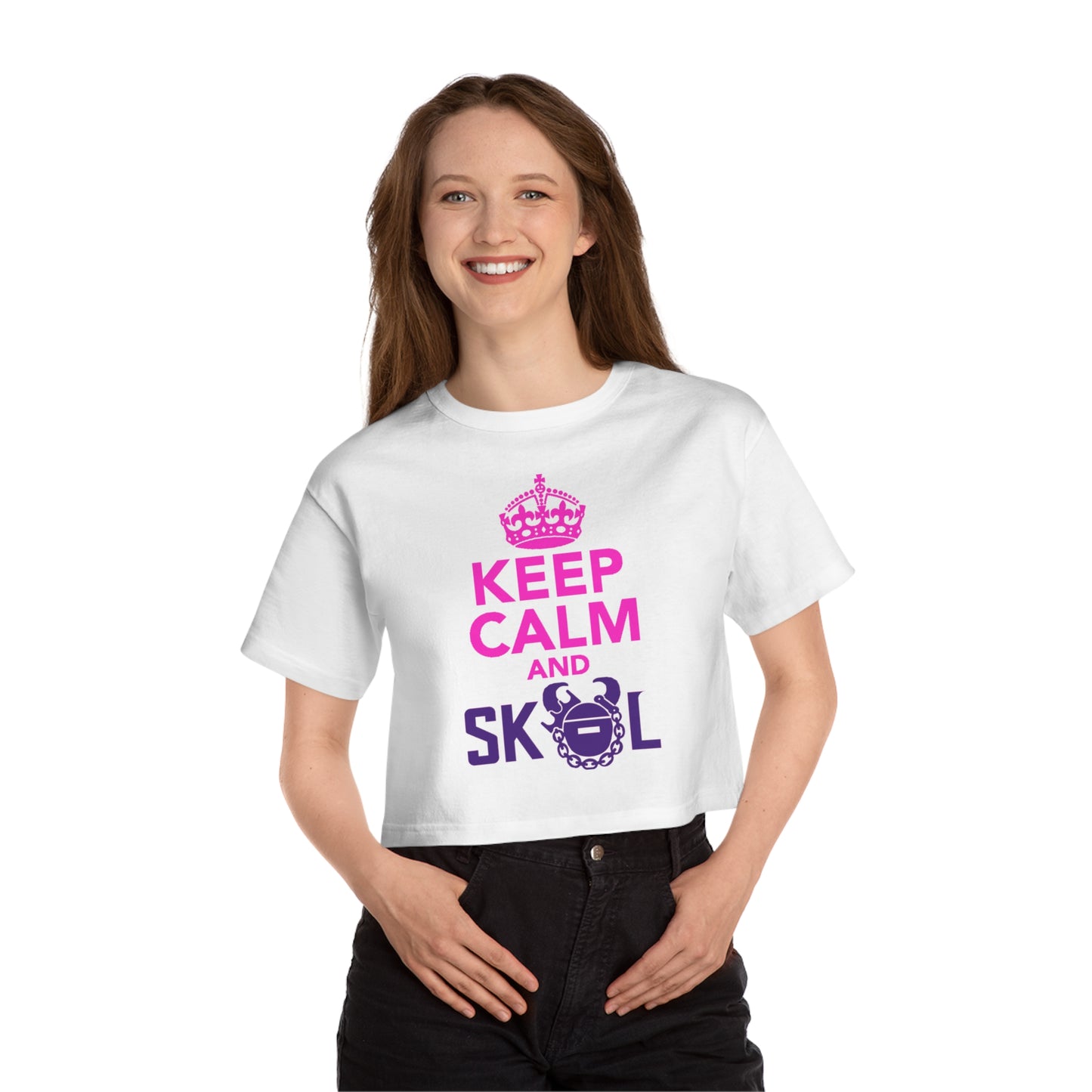 Women's Champion Heritage Cropped Top - Keep Calm