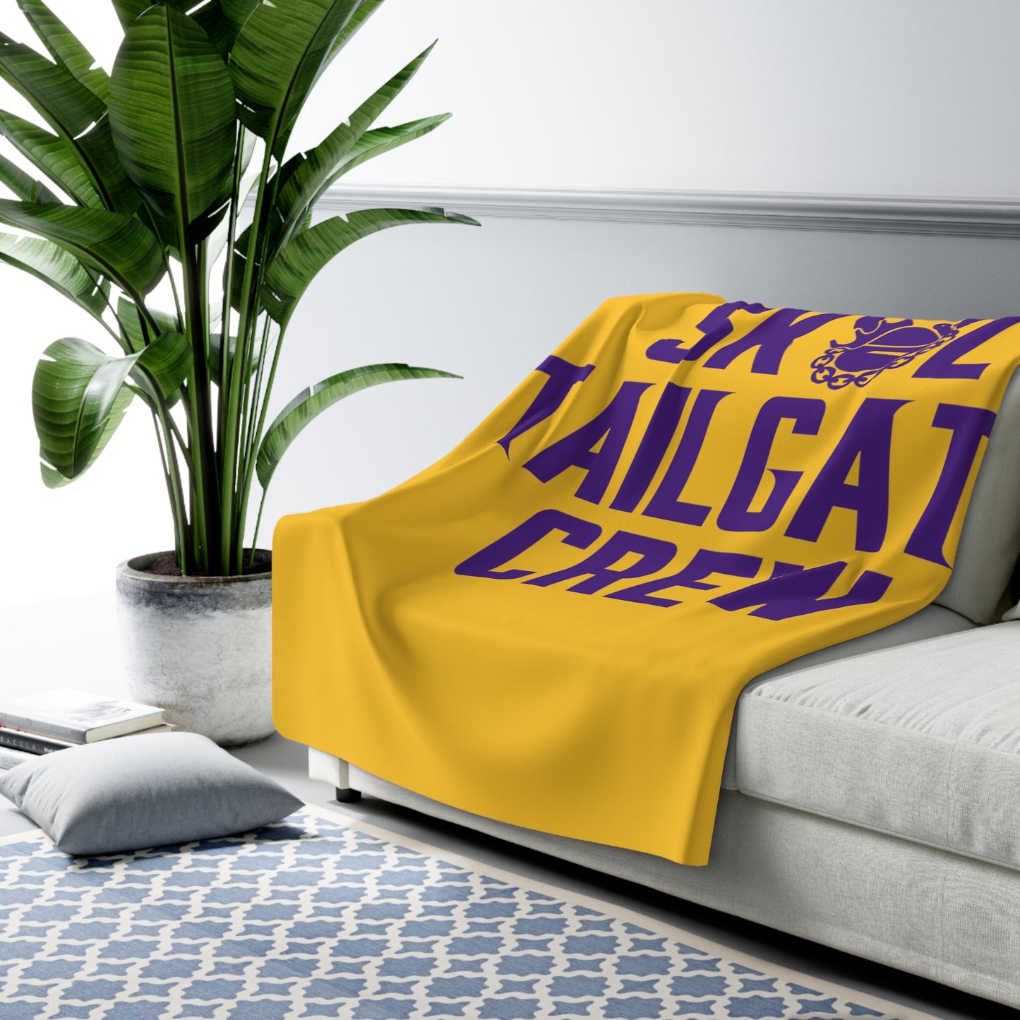 Sherpa Fleece Blanket - Gold/Purple - Tailgate Crew